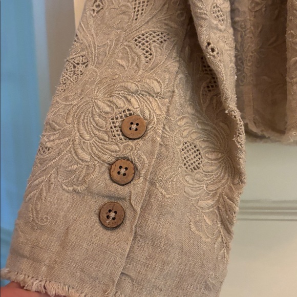 Sundance Teresa Lace Linen Jacket In Flax Women's  S - Picture 7 of 13